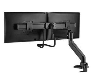 Stand Neomounts de la NewStar Screen Desk Mount 2 ecrane (clemă topfix și manșon) pentru 2 ecrane de monitor, negru