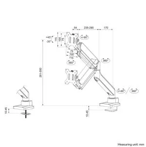 Stand Neomounts by Newstar Next Core Desk Mount 1 screen (topfix clamp&grommet)