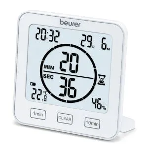 Hygrometer Beurer HM 22 thermo hygrometer; displays temperature, relative humidity, date and time; timer function; sensor buttons