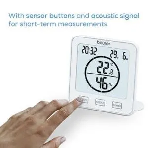 Hygrometer Beurer HM 22 thermo hygrometer; displays temperature, relative humidity, date and time; timer function; sensor buttons
