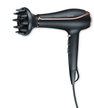 Hair dryer Beurer HC 80 Hair dryer, 2,200 W, triple ionic function, professional AC motor, 2 attachments, 3 heat settings, 2 blower settings, cold air, overheating protection