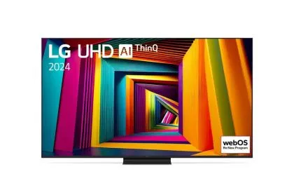 TV LG 65UT91003LA, 65" 4K UltraHD TV 4K (3840 x 2160), DVB-T2/C/S2, webOS 24 Smart TV, ThinQ AI, Alpha 5 AI 4K Gen7, WiFi, HDR10 pro, HLG, ALLM/HGiG, AI Upscaling, AI Sound(Virtual 9.1.2 Up-mix), AirPlay, Quick Card, HDMI eARC, CI, LAN, USB, Bluetooth