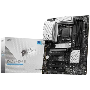 MSI PRO B760-P II, ATX, LGA 1700, Dual Channel DDR5 up to 7000MHz, 4xDDR5, 5x PCIe x16 slots, 2x M.2 slots, 1x HDMI, 1xDP, 2x USB 2.0, 2x USB 5Gbps, 1x Type-C, 7.1 HD Audio, 2.5G LAN, 4x EZ Debug LED, 3Y