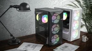 Montech кутия X3 MESH, Mid-tower Case, TG, 6 fixed RGB Fans, White