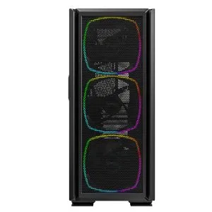 Cutie Montech SKY TWO GX, carcasă de mijloc turn, TG, ventilatoare ARGB 3x140 mm, negru