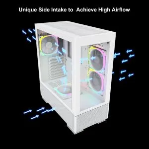 Montech кутия SKY TWO, Mid-tower Case, TG, 4x120mm ARGB Fans, White