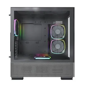 Montech кутия SKY TWO, Mid-tower Case, TG, 4x120mm ARGB Fans, Black