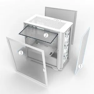 Montech AIR 100 ARGB, Micro ATX Case, TG, 4x120mm ARGB Fans, White