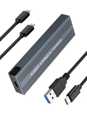 VCom външна кутия за диск Storage Case - M.2 NVMe/SATA/NGFF M/B key - 10Gbps USB3.1 Type-C/A - CU850SN