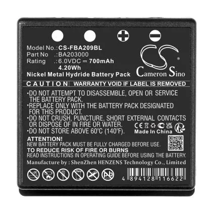 Baterie cu telecomandă HBC Radiomatic Eco Faucet, Micron 4,6 SPECTRUM 1,2 FUB9NM BA209060 NIMH 6V 700mAh Negru Cameron Sino