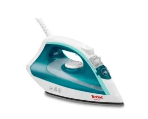Iron Tefal FV1710E0, Virtuo white & geen, 1800W - 0-20g/min - shot 80g/min - PTFE soleplate - water tank 200 ml - cord length 1.9 m