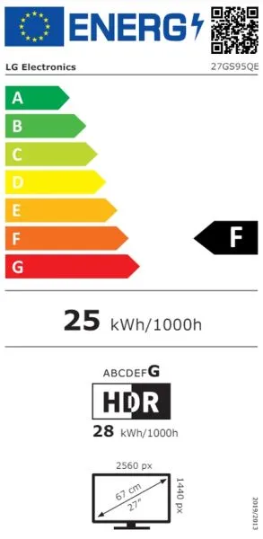 Монитор LG 27GS95QE-B,  26.5", UltraGear OLED 0.03ms (GtG), AG, QHD (2560x1440), 240Hz, HDR400,  275 cd/m2, 1 500 000:1, 1000cd/m2, DCI-P3 98.5%, USB3.0 (1up/2down), VRR, AMD Free-sync, NVIDIA G-Sync, HDMI, DP, Height Adjustable, Pivot, Tilt, Swive, Headp