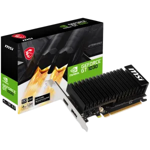 MSI Video Card Nvidia GeForce GT 1030 4GHD4 LP OC, 4GB DDR4, 64-bit, 2100MHz Memory Speed, 1430MHz Boost, 384 CUDA Cores, 1x DisplayPort 1.4a, HDMI 2.1, 300W Recommended PSU, 3Y