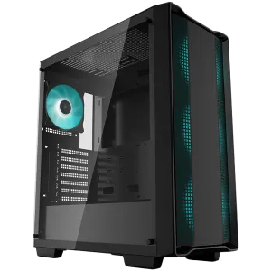 DeepCool CC560 V2, Mid Tower, Mini-ITX/Micro-ATX/ATX, 1xUSB3.0, 1xUSB2.0, 1xAudio, 4x120mm Pre-Installed LED Fans, Tempered Glass, Mesh Panel