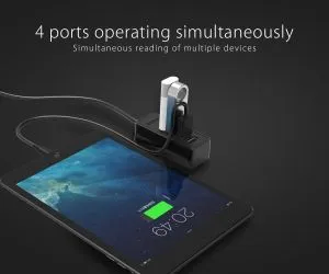 Orico hub USB2.0 HUB 4 porturi - intrare USB/Micro USB, negru - W5P-U2-100-BK-EP