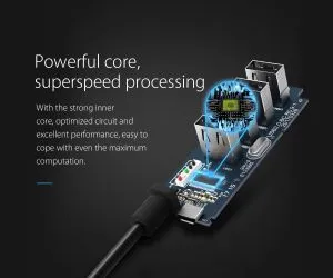 Orico hub USB2.0 HUB 4 porturi - intrare USB/Micro USB, negru - W5P-U2-100-BK-EP