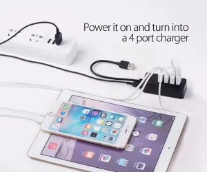Orico hub USB2.0 HUB 4 porturi - intrare USB/Micro USB, negru - W5P-U2-100-BK-EP