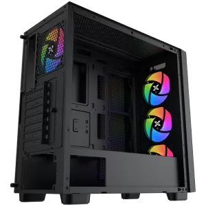 Gaming Y Pro, EN42249, BK, EATX, U3x1+U2x2, bandă LED ARGB duală FP și TG stânga, kit de control al ventilatorului S20A și Galaxy II de 4 bucăți