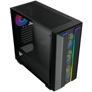 Gaming Y Pro, EN42249, BK, EATX, U3x1+U2x2, bandă LED ARGB duală FP și TG stânga, kit de control al ventilatorului S20A și Galaxy II de 4 bucăți