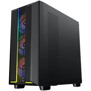 Gaming Y Pro, EN42249, BK, EATX, U3x1+U2x2, bandă LED ARGB duală FP și TG stânga, kit de control al ventilatorului S20A și Galaxy II de 4 bucăți