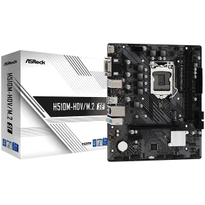 ASROCK Main Board Desktop H510M-HDV/M.2 SE (H470, S1200, 2xDDR4, 1xPCIe 4.0x16, 1xPCIe 3.0x1, 4x SATA3 , 1x M.2, 6x USB 3.2 Gen1, 6x USB 2.0, 1x VGA, 1x DVI-D, 1x HDMI, 1x GLAN) mATX, Retail
