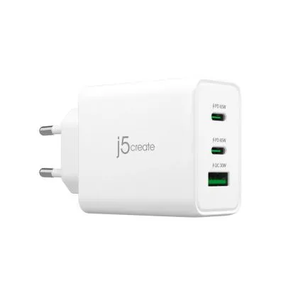 Încărcător de rețea j5create JUP3365E 65W, 3 porturi, USB-C, USB-A