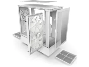 Case NZXT H5 Flow RGB Matte White, Mid-Tower