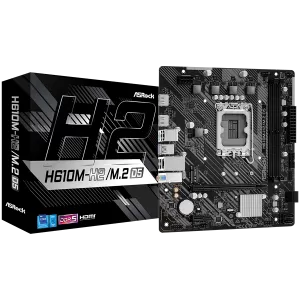 ASROCK MB Desktop H610M-H2/M.2, S1700, 2x DDR5, 1x PCIe 4.0 x16, 1x PCIe 3.0 x1, 1x SSD Ultra M.2 PCIe, 4x SATA3 6.0Gb/s, 4x USB 3.2, 6x USB 2.0, 1x VGA, 2x HDMI, 1x GLAN, mATX.