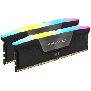 Corsair DDR5, 5600MT/s 32GB 2x16GB DIMM, Unbuffered, 40-40-40-77, XMP 3.0, VENGEANCE RGB DDR5 Black Heatspreader, RGB LED, 1.25V