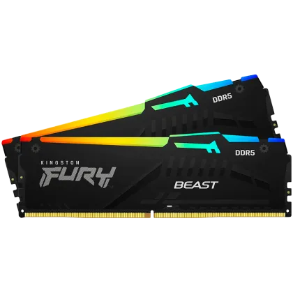 Kingston DRAM 32GB 5600MT/s DDR5 CL40 DIMM (Kit of 2) FURY Beast RGB XMP