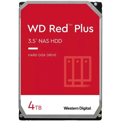 HDD NAS WD Red Plus (3,5 inchi, 4TB, 256MB, 5400 RPM, SATA 6 Gb/s)