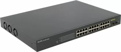 Суич ZYXEL GS1900-24HP, 24 портов управляем PoE, за монтаж в шкаф