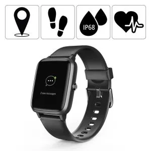 Ceas inteligent Hama Fit Watch 5910, 1.3", GPS, Frecvență cardiacă, Pedometru, Calorii, Rezistent la apă, Negru