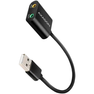 Placa de sunet Axagon USB cu cablu de 15 cm si corp metalic.