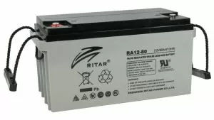 Lead Battery (RA12-80) AGM 12V / 80 Ah - 350 / 167 / 182mm T F11(M6) RITAR