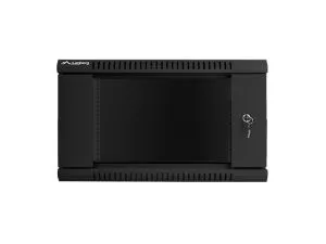 Комуникационен шкаф Lanberg rack cabinet 19" wall-mount 6U / 600x450 for self-assembly (flat pack), black