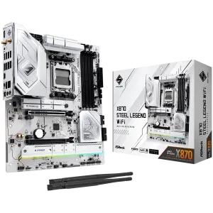 ASROCK MB Desktop X870 STEEL LEGEND WiFi, AM5, 4x DDR5, 1x PCIe 5.0 x16, 1x PCIe 4.0 x16, 1x Blazing M.2(PCIe Gen5x4), 2x Hyper M.2, 4x SATA3 6.0 Gb/s, 2x USB-C 1x SPDIF, 7.1 CH Audio, 1x HDMI, 1x 2.5G LAN, 802.11be, 2x Wi-Fi 7 + BT