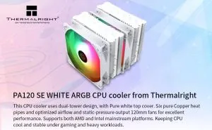 Cooler Thermalright Radiator CPU Peerless Assassin 120 SE A-RGB Alb - Turn dublu - LGA1851/LGA1700/AM5