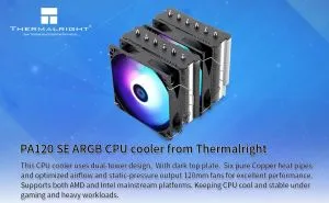 Thermalright CPU Cooler Peerless Assassin 120 SE A-RGB - Dual-Tower - LGA1851/LGA1700/AM5
