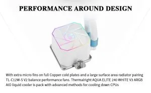 Thermalright водно охлаждане Water Cooling Aqua Elite 240 White A-RGB V3 - LGA1851/LGA1700/AM5