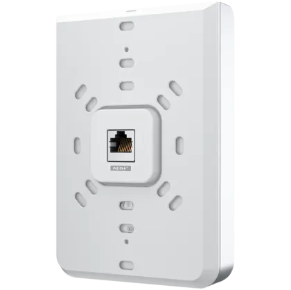UniFi6 In-Wall. Wall-mounted WiFi 6 access point with a built-in PoE switch.