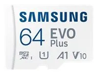 Memory Samsung 64GB micro SD Card EVO Plus with Adapter, Class10, Transfer Speed up to 160MB/s