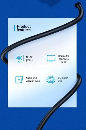Cablu Vention Cablu DisplayPort la HDMI 3.0m - 4K, placat cu aur - HAGBI