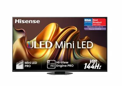 Televizor Hisense 65" U8NQ, 4K Ultra HD 3840x2160, ULED Pro, FALD, Quantum Dot, 144Hz, IPS, HDR 10+, HLG, Dolby Vision IQ, Dolby Atmos, Smart TV, senzor de lumină, WiFi 5GHz, WiFi Direct, BT, Anyview Cast, 4xHDMI, 2xUSB, LAN, CI+, DVB-T2/C/S2, negru