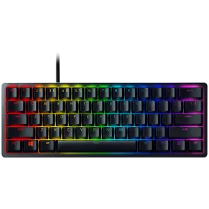 Huntsman V3 Pro Mini - US Layout, Gaming Keyboard, Analog Optical Switch Gen-2, 60% size, Razer Chroma™ RGB, Detachable Type C Cable, Doubleshot PBT Keycaps, 5052 Brushed Aluminum Alloy Top Case, Rapid Trigger Mode, Analog Input