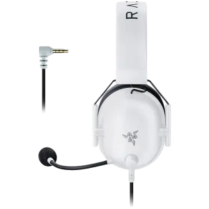 Razer BlackShark V2 X - White, 12 Hz – 28 KHz Frequency Response, 32 Ω (1 kHz) Impedance, Razer TriForce Driver, Breathable memory foam, Advanced passive noise cancellation, Analog 3.5 mm Connection, 100 Hz – 10 kHz Microphone Frequency, 1.3 m