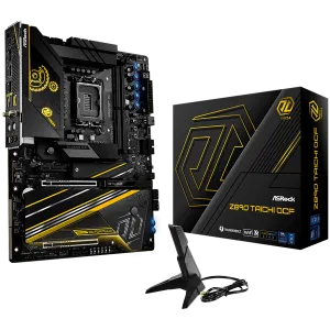 ASROCK MB Desktop Z890 Taichi OCF, S1851, 2x DDR5, 2x PCIe 5.0 x16, 1x PCIe 4.0 x4, 1x Blazing M.2, 5x Hyper M.2, 4x SATA3, 4x USB-C, 9x USB 3.2, 3x USB 2.0, 1x RJ-45 5GB Lan, 802.11ax Wi-Fi 7 + Bluetooth 5.4, 1x SPDIF, ATX