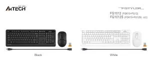 A4TECH FG1012 2.4G Compact Desktop Set, White