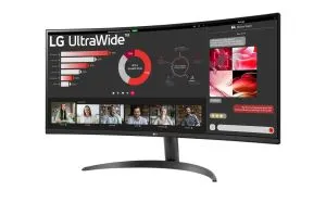 Monitor LG 34WR50QK-B, 34" UltraWide Curved, AG, VA, 5ms, 1ms MBR, 3000:1, 300 cd/m2, 21:9, WQHD 3440x1440, HDR 10, sRGB 99%, HDMI1, FreeSyncz, HDMI1, FreeSync DisplayPort, înclinare, modul cititor, PBP, ieșire căști, negru