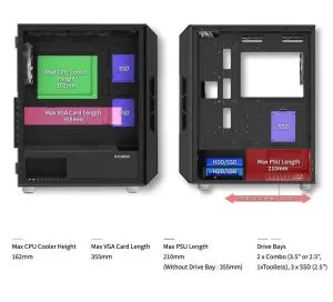 Zalman Case ATX - I3 NEO Black - RGB, Mesh